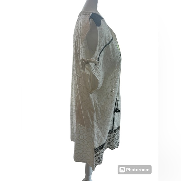 Anthropologie Hemant & Nandita Aditya White Embroidered Dress Size M - Picture 3 of 16